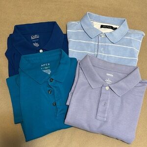 Bundle of 4 men’s polo shirts. Size Large. Various brands. VGUC
